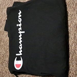 Champion Black Hoodie with Logo
